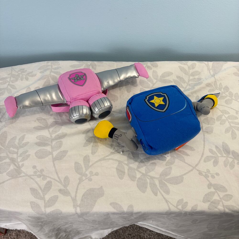 Build-A-Bear PAW Patrol Chase & Skye Pup Pack Backpack Accessory Lot of 2